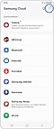 Smartphone-Screenshot mit den verfügbaren Samsung Cloud App-Optionen.