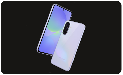 Vier Galaxy A Modelle auf schwarzem Hintergrund