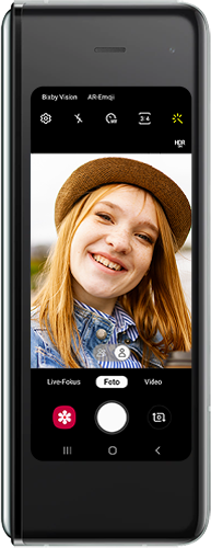 Die 10 MP Selfiekamera wird im Selfiemodus angezeigt.
