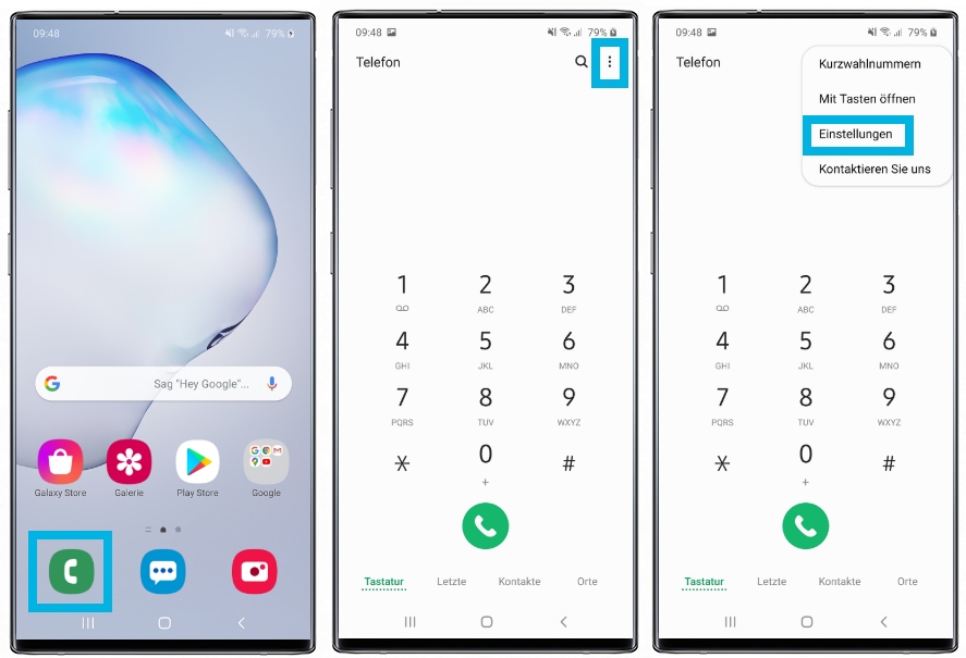 Samsung Galaxy - Anrufeinstellungen