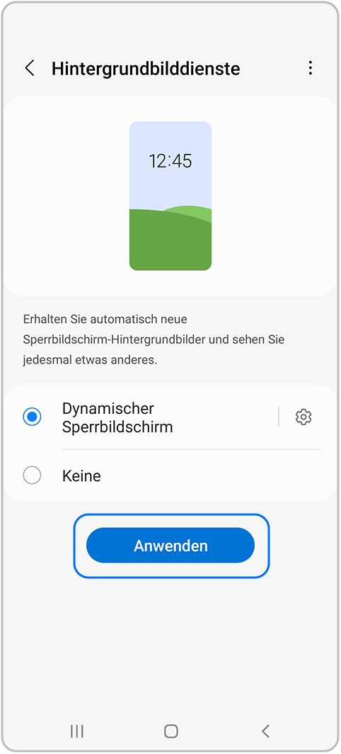 Galaxy S21 Ultra 5G Option Dynamische Bildschirmsperre ist aktiviert