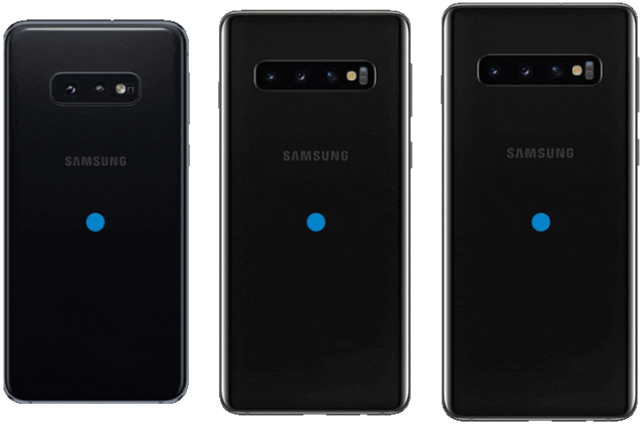 Die Ladespulen zur Aufladung ueber Wireless PowerShare befinden sich auf der Rueckseite der Galaxy S10 Modelle.