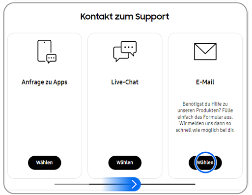 Überblick der Kontaktauswahl