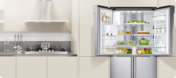 Samsung Kühlschrank in Küchenzeile integriert