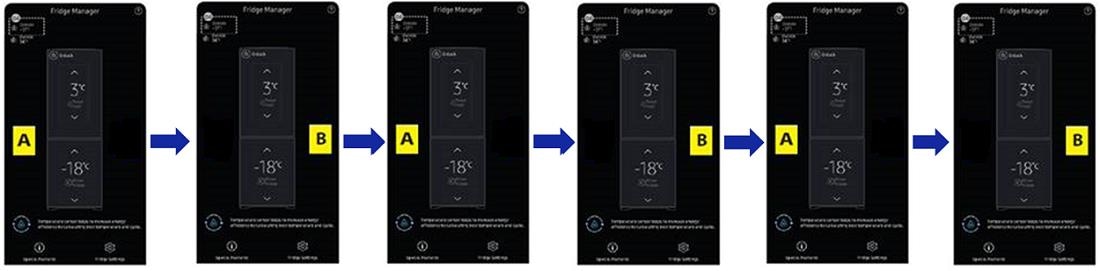 Tippe zur Deaktivierung des Demo-Modus beim RB38K* dreimal hintereinander auf Punkt A und B.