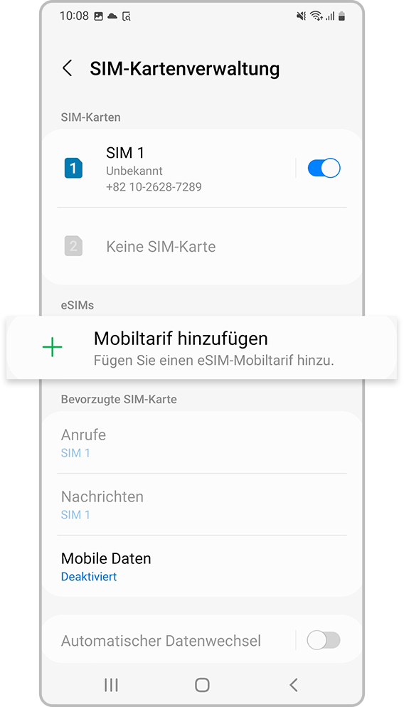 So aktivierst du eine eSIM Schritt 3.