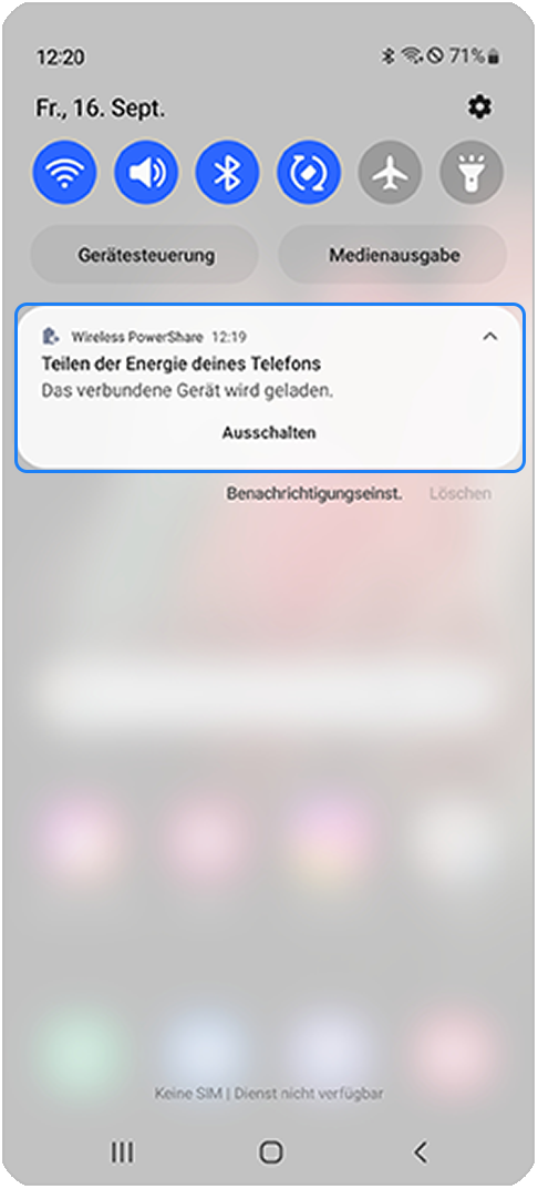 Benachrichtigung wird im Benachrichtigungsfeld angezeigt