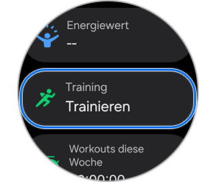 Auswahl von Training