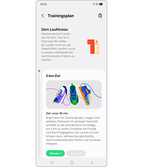 Anzeigen des Trainingsplans