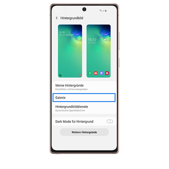 Hintergrundeinstellungen ändern