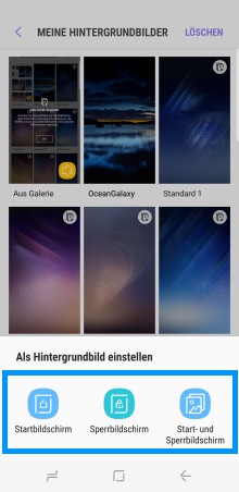 Samsung Smartphone Android Version 7.0 und höher,  Hintergrundbild wechseln, Schritt 5