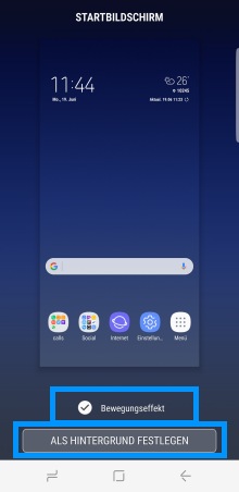 Samsung Smartphone Android Version 7.0 und höher,  Hintergrundbild wechseln, Schritt 6