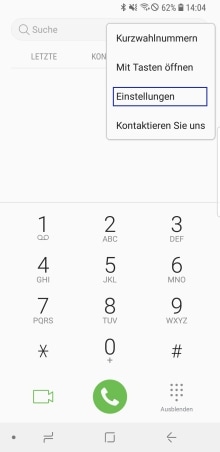 Samsung Smartphone: Einstellungen der Telefon App aufrufen.