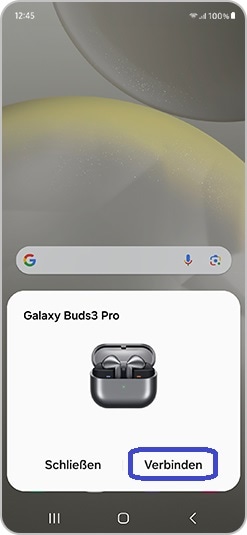 Pop-up zum Verbinden der Galaxy Buds3 Pro