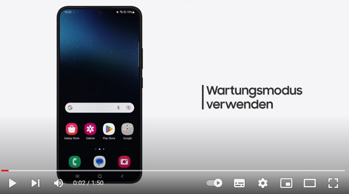 Hilfe-Video - Galaxy Smartphone: Wartungsmodus verwenden