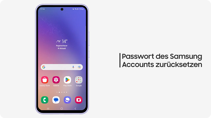 Passwort des Samsung Accounts zurücksetzen mit einem Galaxy Smartphone