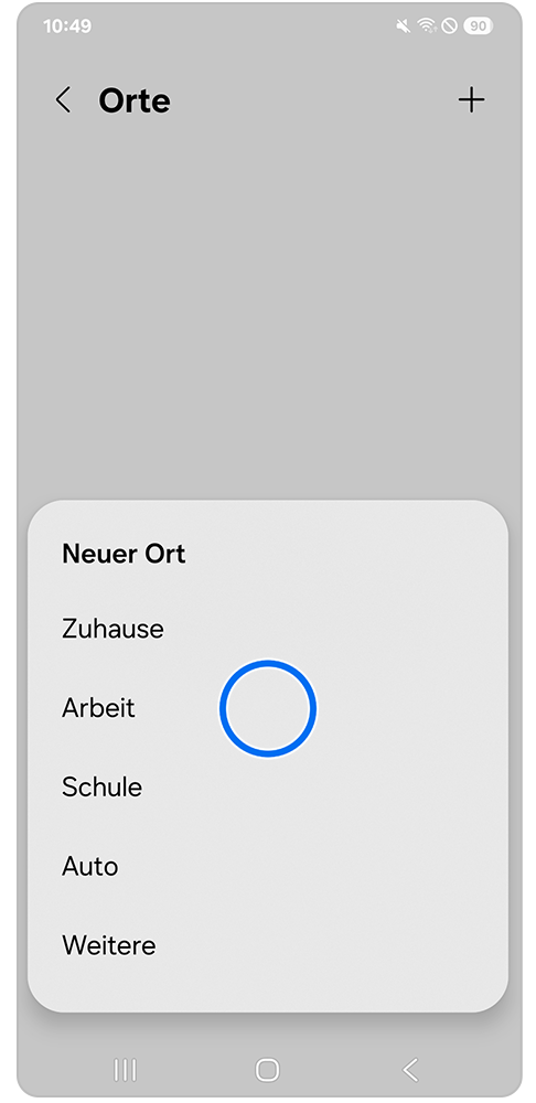 Reminder App Orte mit Markierung auf Arbeit