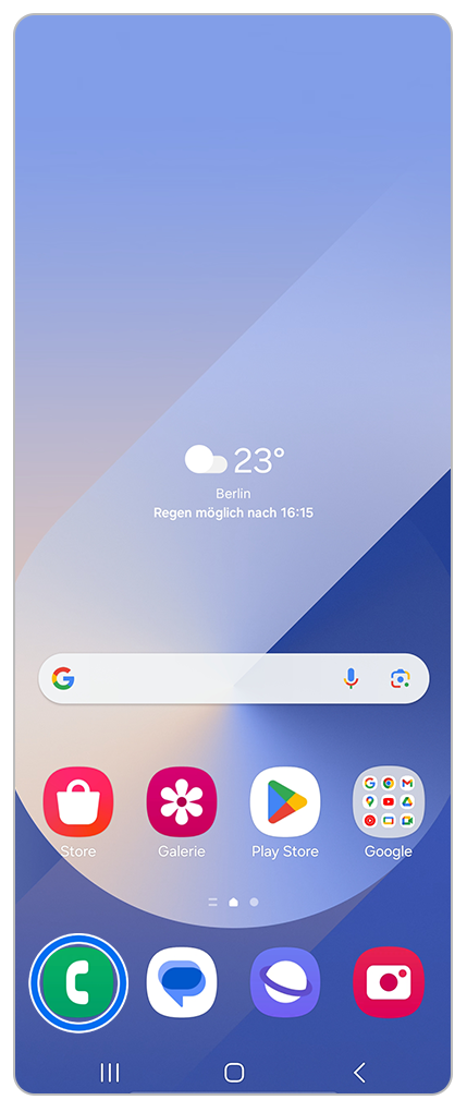 Homescreen eines Galaxy Z Flip6