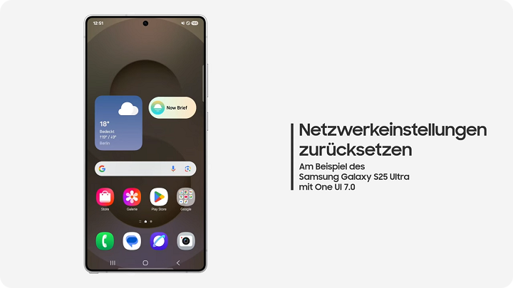 Zurücksetzen von WLAN, Bluetooth & Mobile Daten auf dem Galaxy S25