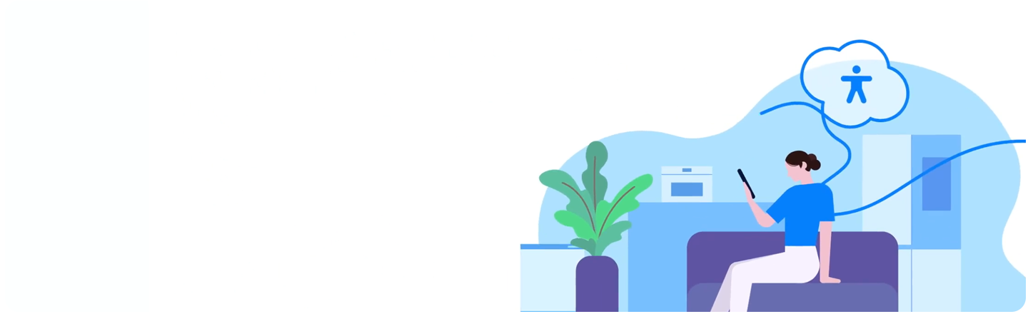 Vier gezeichnete Figuren mit verschiedenen Beeinträchtigungen