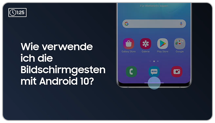 Verwendung der Bildschirmgesten