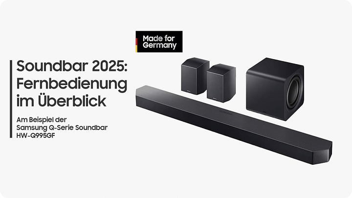 Überblick der Smart Remote einer Samsung Soundbar
