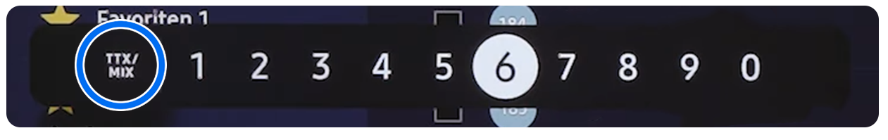 Ausschnitt der Zahlenleiste eines Smart TV