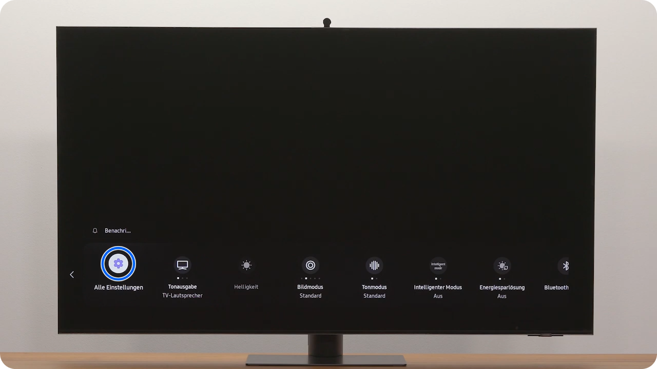 Samsung Smart TV Einstellungen mit Markierung auf Alle Einstellungen