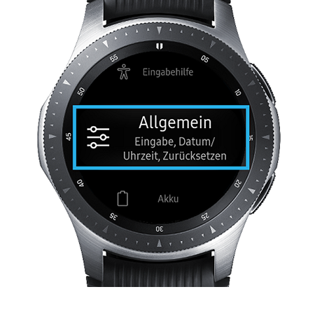 Galaxy Watch Einstellungsoptionen