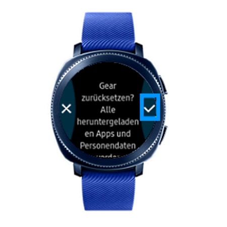 Gear Sport Zurücksetzen Bestätigungsmeldung