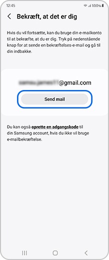 Smartphoneskærm med bekræftelsen Bekræft, at det er dig