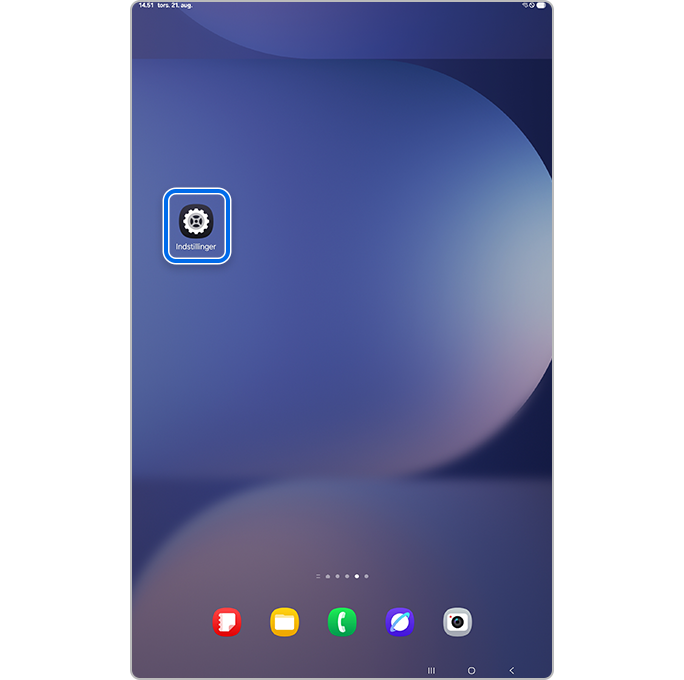 Vælg Indstillinger på Startskærmen