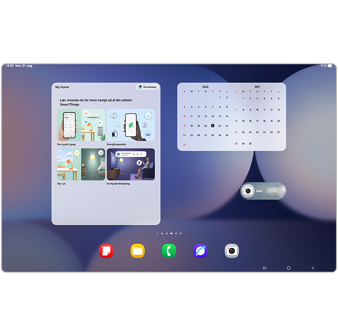 Drej tilbage og tilføj widget