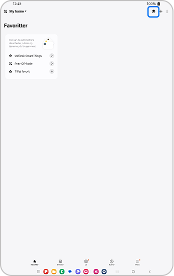 Hjemmesiden for SmartThings appen