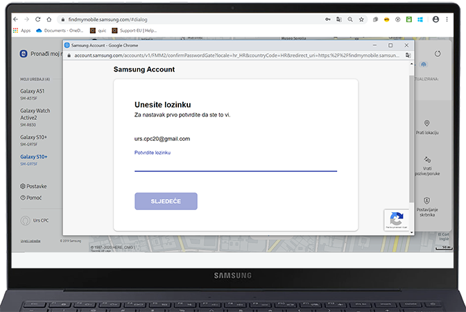 Otključaj samsung account
