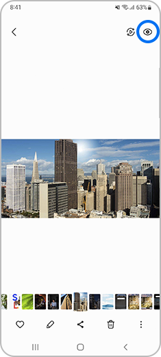 Step 1. View from our Gallery and press menu on the Bixby Vision icon on the upper right side.