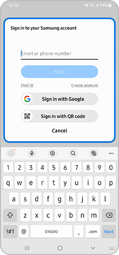 Enter ID and password