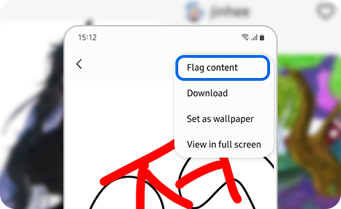 Flag content option highlighted.