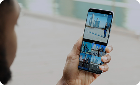 Different images on the screen.