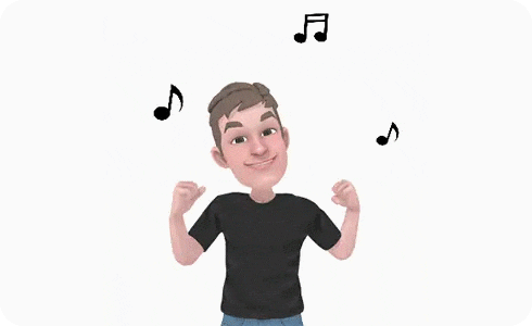 Stiker AR emotikona čovjeka koji pleše.