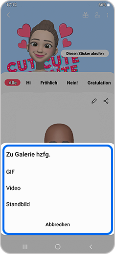 Stap 3. Formats waarin u uw AR Emoji Sticker kunt opslaan gehighlight.