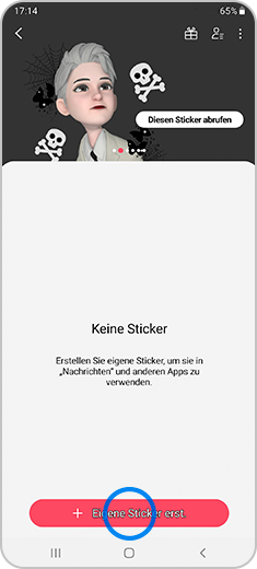 Stap 1. Gepersonaliseerde stickers highlighten.