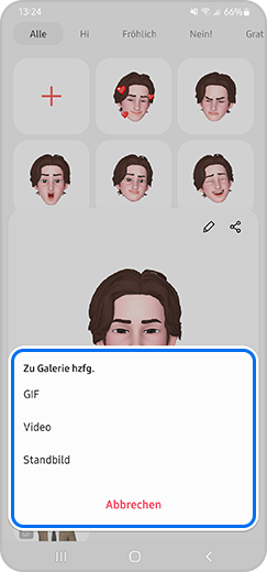 Schritt 3. Formatiert und speichert deinen AR-Emoji-Sticker ist markiert.