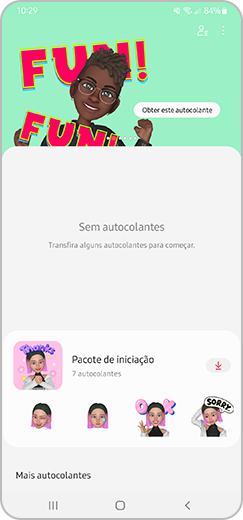 1.º passo. "Obter este autocolante" destacado.