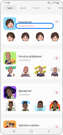 Pasul 3. Meniul Descărcare abțibilduri cu o bară de descărcare în curs.