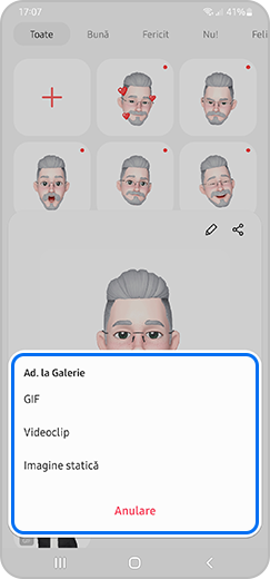 Pasul 3. Formatele în care puteți salva abțibildul emoji AR evidențiate.