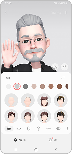 Pasul 3. Meniu pentru personalizarea abțibildului emoji AR.