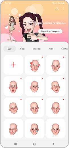 Korak 4. Otvara se galerija sa novim AR nalepnicama.