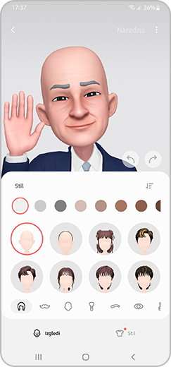 Korak 3. Prikazuje se meni za prilagođavanje vaše AR nalepnice.