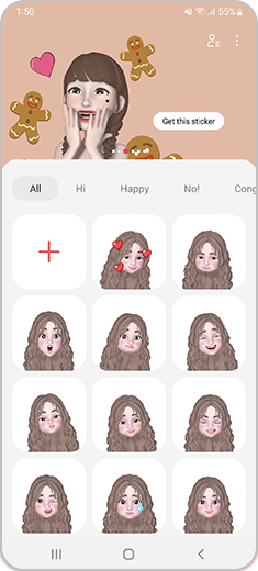 Step 4. Gallery opens with the new AR Emoji Stickers.